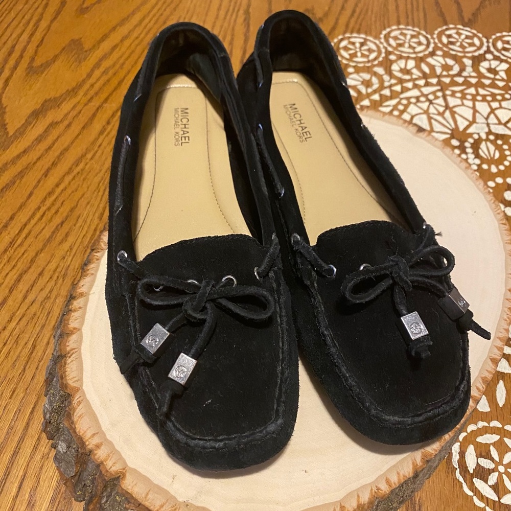Michael Kors Amber Black Suede Moccasins